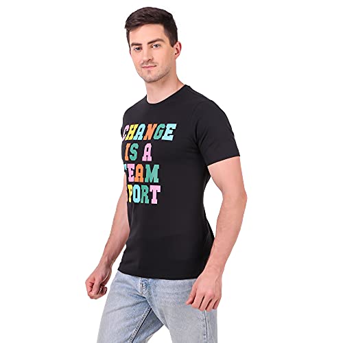 Image of Stories.Label Cotton Printed T-Shirts for Men in Regular Fit and Round Neck