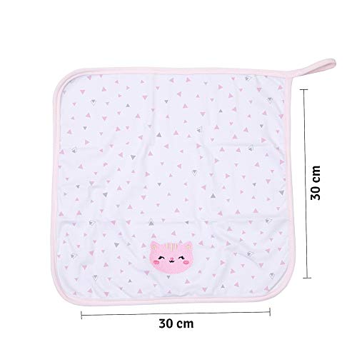 Paninho de Boca Mami Bichuus Com Prendedor de Chupeta para Bebê 30cm X 30cm Contém 03 Unidades