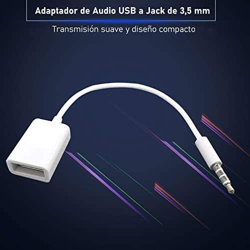 Adaptador USB a Jack 3.5mm para audio de auto miniatura 4