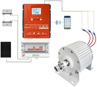 HUIZHITENGDA 12000W 110V/220V Low Speed AC Alternator Generators with Base Use for Wind Turbine Water Turbine (White),48v