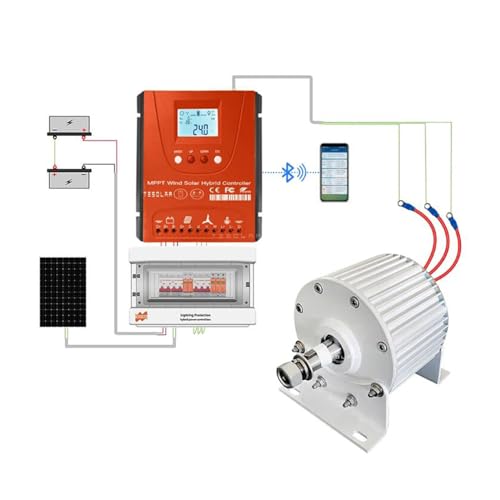 HUIZHITENGDA 12000W 110V/220V Low Speed AC Alternator Generators with Base Use for Wind Turbine Water Turbine (White),48v