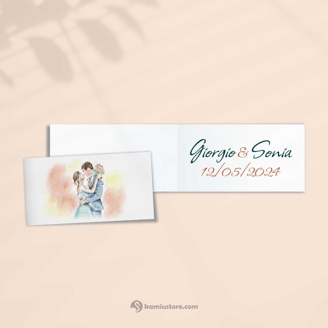 Partecipazioni Matrimonio Gratta e scopri la Data “Wedding Watercolor” - Set completi da 25-50 -100 (50)