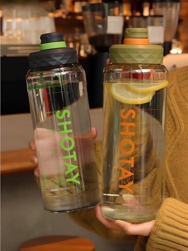 Image of THE VENTI SHOTAY Large Tritian Water Bottle 1600ML BPA Free Premium Plastic Bottle with Holder for Home, Office, Gym, Travel, Camping, Hiking, Sports