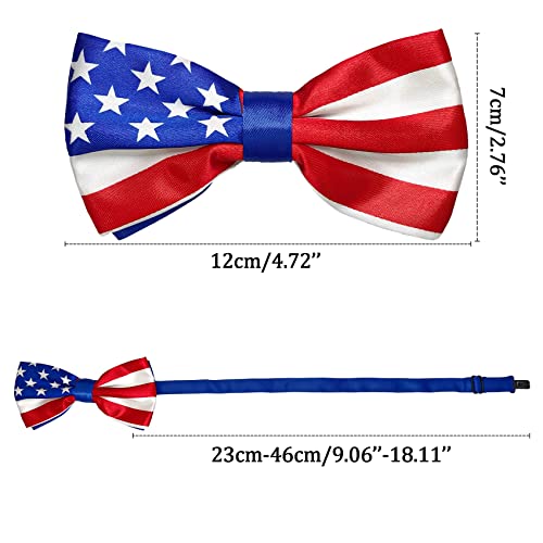 Syaya Men Silk Formal Tuxedo Bow Tie With Polka Dots, Teen Boy Pre-Tied Classic Tux Bowtie For Christmas Large Necktie Bt1 (Flag - Independence Day) #TOP3