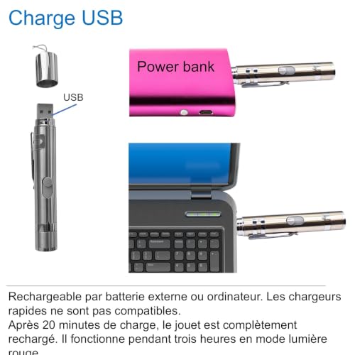 EASERIA Jouet interactif pour Chat, Jouet à lumière pour Chats, pour l'exercice Physique et l'instinct de Chasse du Chat, 7 Fonctions en 1, Rechargeable par USB – vue 4