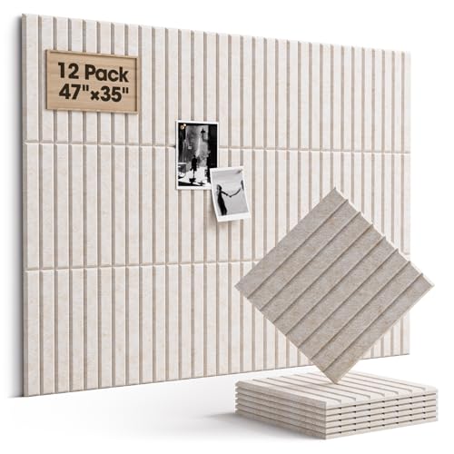 Image of Acoustic Panels 12 Pack Square Soundproof Wall Panels with 60 Adhesive Tapes, High Density Acoustic Foam Panels Sound Proof Foam for Home Office, Recording Studio, Ceiling, 12 inch X 12 inch X 0.4 inch