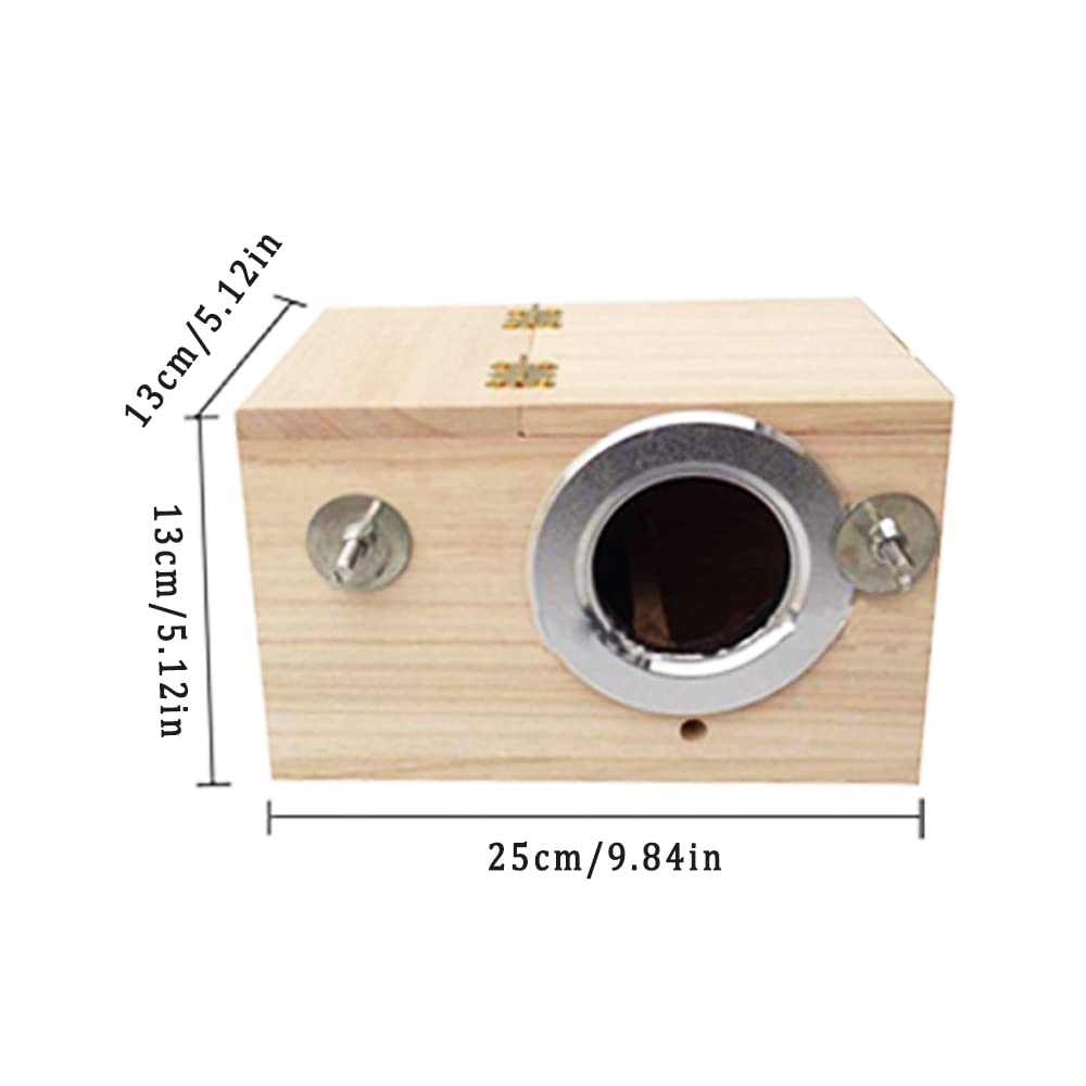 Caja De Nido De Cría De Loros, Parrotlets Acoplamiento Caja, Casa De Pájaros De Madera, Caja De Cría De Pájaros, Nido Cría para Aves Natural, para Agapornis, Loros (25 x 13 x 13 cm)