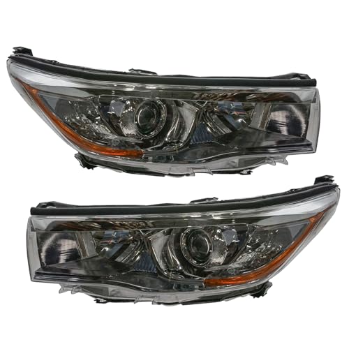 Image of TRQ 2 Piece Headlight Assembly Set Driver & Passenger Side Compatible with Toyota Highlander 2014-2016 TO2502225 TO2503225 811100E250 811500E250