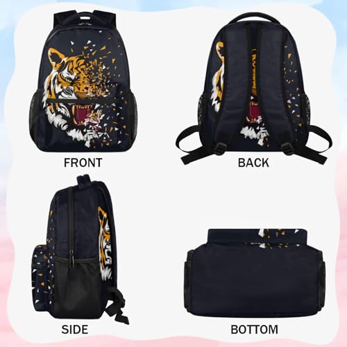 Kids Backpacks for Boys Girls - 16 Inch Tiger Schoolbag Lightweight Waterproof Book Bag for Preschool, Kindergarten, Elementary Back to School Children3