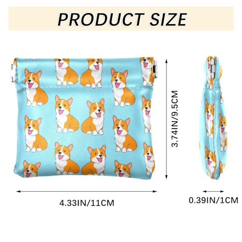 Cute Cartoon Dog Coin Purse Leather Pouch Change Purse, Squeeze Coin Pouch for Cards, Keys & Lipsticks, Unisex3