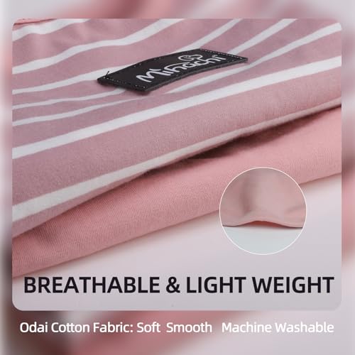 Image of MIHACHI Dog Shirts Cotton Striped T-Shirt, Summer Pet Clothes for Small Dogs, 2-Pack Soft Puppy Apparel Cat Tee, Sleeveless Lightweight, Quick Dry, Breathable,Stretchy, Pink M