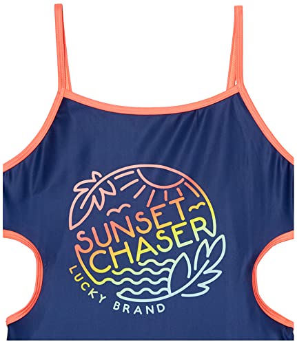 Image of Lucky Brand Girls' One-Piece and Two-Piece Bikini Swimsuits with UPF 50+ Sun Protection, Quick Drying Bathing Suit