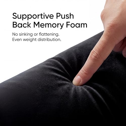 Image of Frido Wedge Plus Cushion with Neck Rest Pillow Combo | Dual Foam Wedge Cushion with Adjustable Roll | Back, Neck, Knee & Leg Support | for Post-Surgery, Pregnancy | Washable Covers, Black
