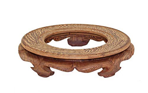 Goldy&Wendy Oriental Asian Solid Wooden Vase Stand Crystal Ball Stand For Display Stands Collectibles Plant #TOP2