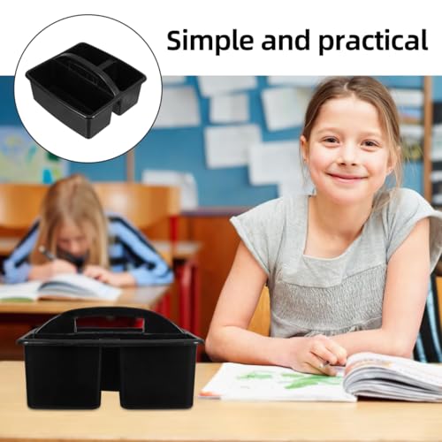 Image of SEWACC Classroom Craft Storage Caddy with Handle Portable 3 Compartments Organizer for Kids Art Supplies School and Office Use 9.25X8.85X3.54In