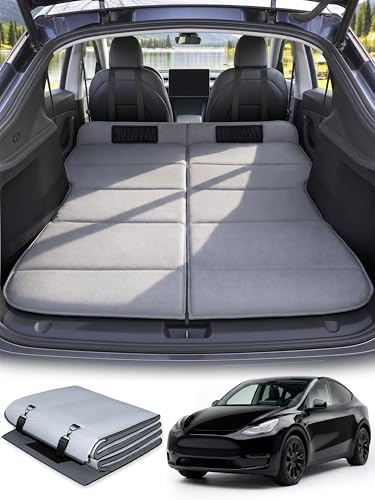 Image of Car Bed for Tesla Model Y,Foldable Non-Inflatable Soft Foam Camping Mattress,Thickened Portable SUV Trunk Sleeping Pad,Air Mattress Upgrade for Camping Essentials,Model Y /Juniper 2020-2024 2025 2026