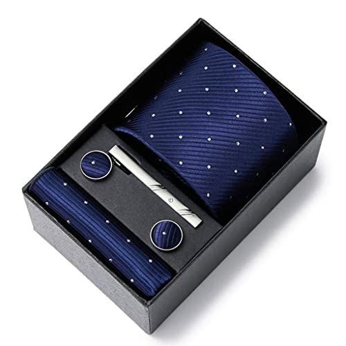 Set de corbata, pañuelo y gemelos para hombre en caja