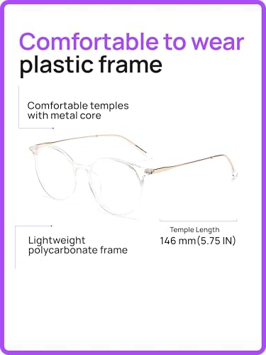 Image of Blue Light Blocking Glasses for Women Round Frame