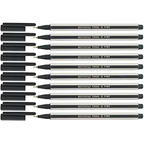 10 x 0.7mm Tip NATARAJ Thins BLUE Ballpoint Pens Office School Home College Cover