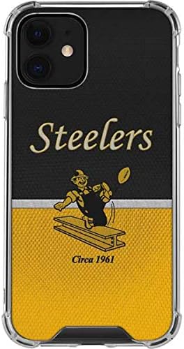 Skinit Clear Phone Case Compatible with iPhone 12 - Officially Licensed NFL Pittsburgh Steelers Vintage Design