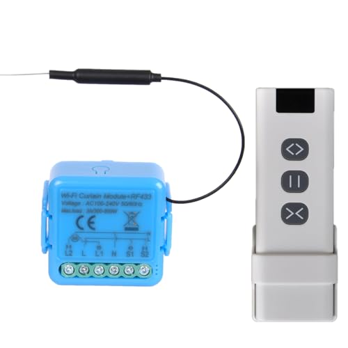 Interruttore WiFi RF per Tapparelle, Controllo Radio per Persiane, Modulo Ricevitore, Telecomando 433mhz, Timer per Avvolgibili e Tende, Compatibile con Alexa e Google Home (1)