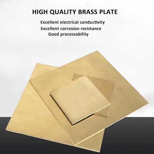 COYOUCO 4 Sheets of Thickness 1.2mm Brass Plate Easy-to-Cut Metal Sheets for DIY Projects, Electrical Engineering, and Crafting,100mm*150mm