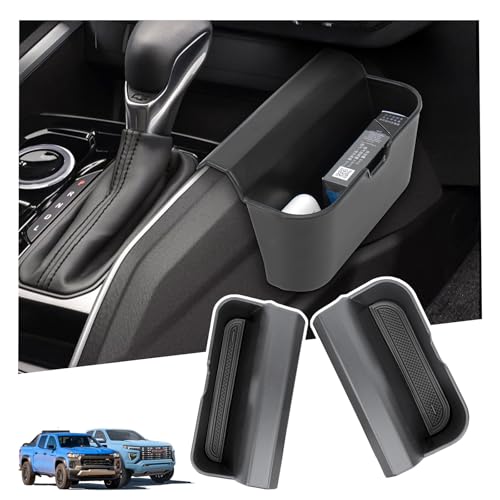 Carwiner Center Console Shifter Organizer Compatible with 2023-2026 Chevy Colorado/2023-2026 GMC Canyon Interior Accessories, 2PC Gear Shift Storage Box Tray for Sunglasses