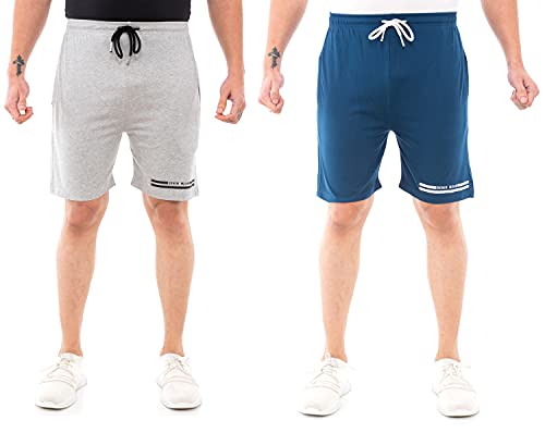 Image of Epoxy Men's Combo Shorts Pack - Sports, Gym, and Bermuda Shorts for Men - Pack of 2 - Cotton Fabric, Zipper Pocket, and Stylish Design - Summer Wear and Fitness Essentials