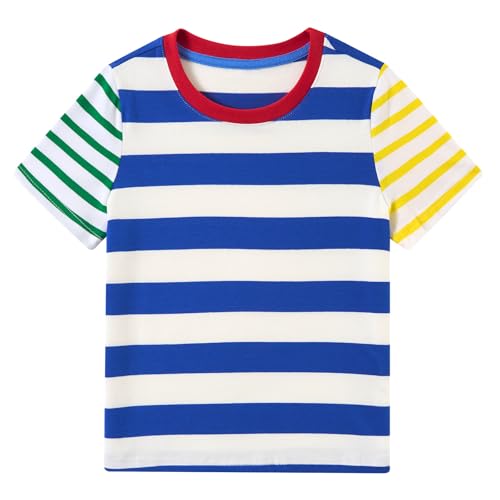 Kids4ever Boy Striped Tshirt Short Sleeve Round Neck Shirt for 2-6 Years Kids