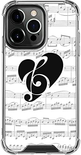 Skinit Clear Phone Case Compatible with iPhone 13 Pro - BW Musical Notes Design