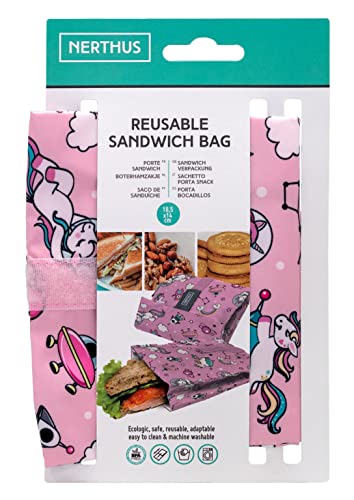 NERTHUS FIH 883 Reusable Sandwich Bag Eco-Friendly Unicorns, Adaptive, Easy to Clean and Washable - Image 4