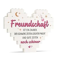 Beste Freundin Geschenke - Herzförmige Ornamente mit Spruch - Geburtstagsgeschenk für Freundin, Frauen & BFF - Freundschaft Geschenke & Dankeschön Deko zum Einzug oder Ostern