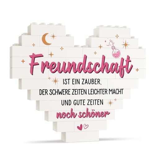 Beste Freundin Geschenke - Herzförmige Ornamente mit Spruch - Geburtstagsgeschenk für Freundin, Frauen & BFF - Freundschaft Geschenke & Dankeschön Deko zum Einzug oder Ostern