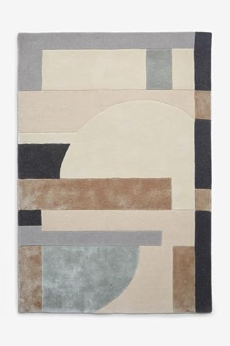 Hand-Tufted Wool Geometric Area Rug 9x12 Feet