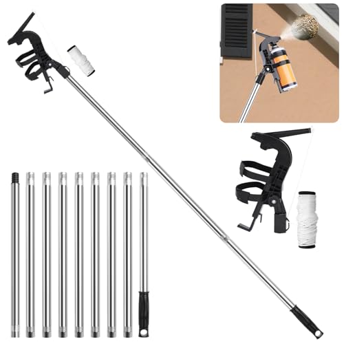 Barra Extensor de Lata de Aerosol, Adaptador para Lata de Aerosol con Barra Telescópica de 3,6m, con Gran Alcance, Pulverizador Extensor, para Aerosoles Pintura, Limpiador de Ventanas en Lugares Altos