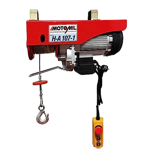 Guincho de Coluna Elétrico Motomil 500/1000kg 12/6M H-A-107-1 1700W Monofásico 220V