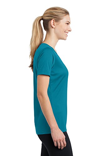 Sport Tek Ladies V-Neck Posicharge Competitor Tee, Tropic Blue, X-Large #TOP2
