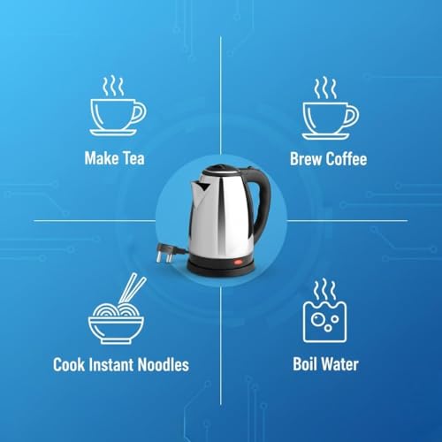 Image of PAPITA Electric Kettle | Stainless Steel Fast Boiling Water Kettle | Auto Shut-Off & Boil-Dry Protection | Ideal for Tea Coffee Soup Noodles (2 L)