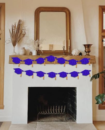 Image of Graduation Decorations Class of 2026 Glitter Pre-Strung Congrats Grad Graduation with Tassel Party Congratulations Banner Decor College High School Graduation Party Favors Purple