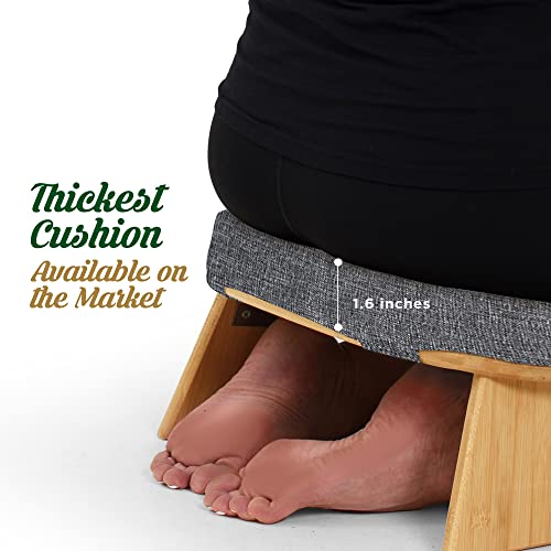 MONK & LLAMA Meditation Bench - Foldable, Ergonomic, Bamboo Kneeling Stool— Perfect Seiza Bench Meditation Stool Chair for Prayer & Travel - Deeper & Enjoyable Sessions - Image 5