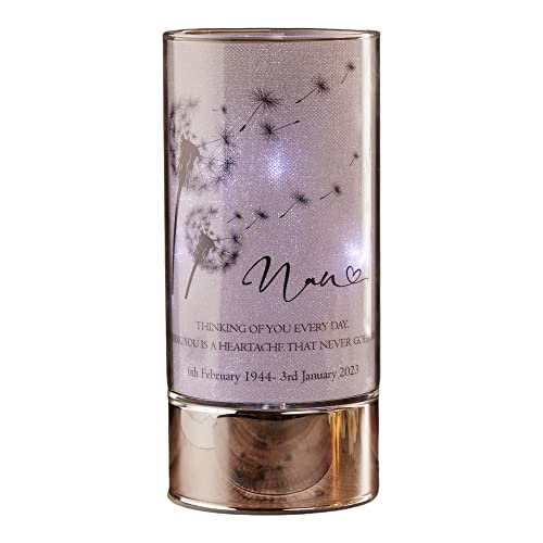 Image of ukgiftstoreonline Personalised Nan Memorial Led Lamp With Dandelions