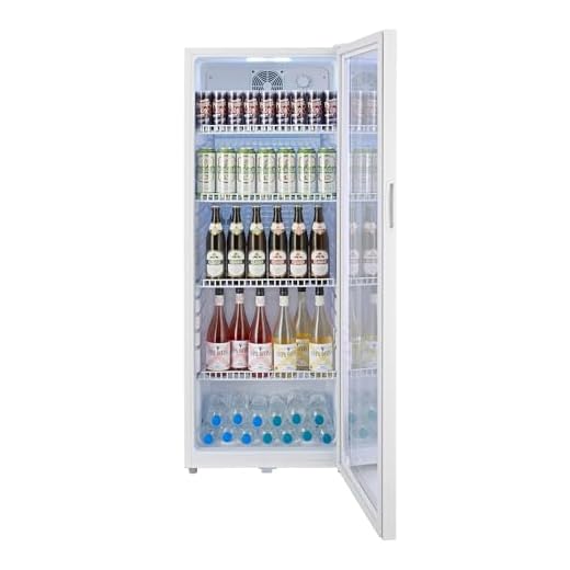METRO Professional Frigorifero GSC4240 con porta in vetro, 237 L, bianco, 110 W, 220-240 V, con illuminazione a LED, 6 ripiani regolabili, serratura (Bianco)