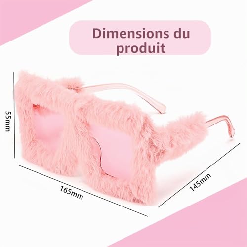 Arrderly Lunettes de Soleil Surdimensionnées en Peluche - Personnalisées, Tendance, Œil de Chat - Pour Carnaval et Accessoires Photo – vue 2