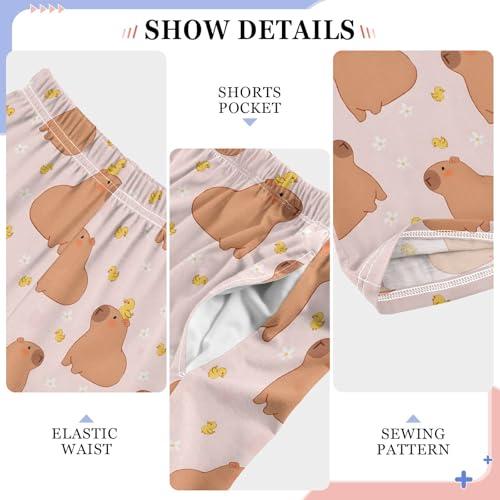 Cartoon Corgi Dog Face Long Pajama Pants Bottoms Soft Sleepwear with Pockets4