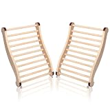 bayisam Sauna Backrest 2 Pack, Natural Pine Ergonomic S-Shape Sauna Back Rest,with Non-Slip Pads Infrared Sauna Accessories