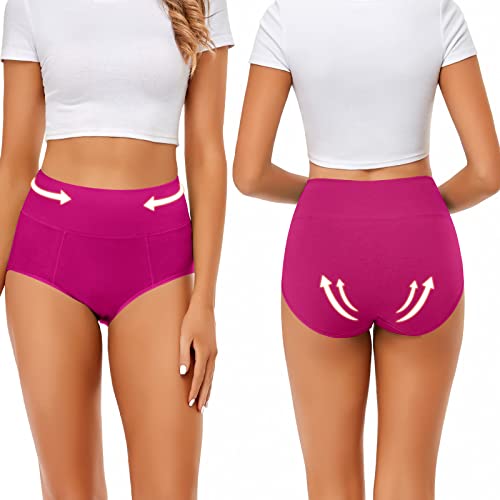 Image of Women's High Waist Cotton Underwear Soft Brief Panties Decorated with Lace Regular and Plus Size