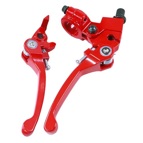 Image of HOLATO Folding Clutch Brake Lever for 50cc 70cc 110cc 125cc 140cc 150cc Apollo RFZ125 DB007 DBX15 X18 X19 Tao Tao DB17 DB27 Coolster M125 SSR Thumpstar Chinese Pit Dirt Bike Motorcycle Red