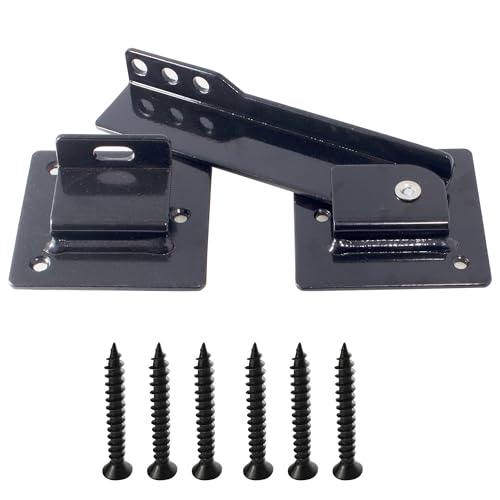 9-inch Flip Gate Latch Lock with Padlock Hole, Heavy Duty Steel Door Latch with Mounting Screws for Wooden Fence, Swing Gate, Double Gate, Shed, Barn. Security Locking Kit for Outdoor Gates