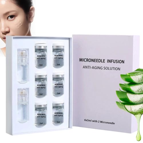 Micro Infusion System for Face Microneedling Serum with Hyaluronic Acid & Collagen Anti-Aging Micro Infusion Serum For Skin Care At Home 0.05mm Stamp Micro Needling Kit for Deep Hydration & Firming
