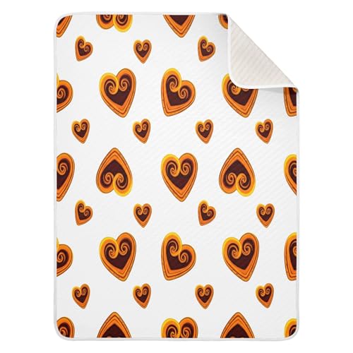 Burbuja Heart Shaped Chocolate Cookies Baby Blanket for Boys Girls, Nursery Soft Warm Swaddling Receiving Baby Blankets, 30x40 in Toddler Blanket